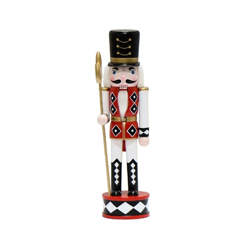 30cm Christmas Nutcrackers Ornament Hand Painted Doll Wood Solider King Figurine Tabletop Decorations for Home Bedroom