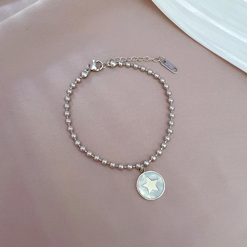Dongmen Personalized Disc Pentagram Fritillary Round Bead Bracelet Female Retro Girlfriend