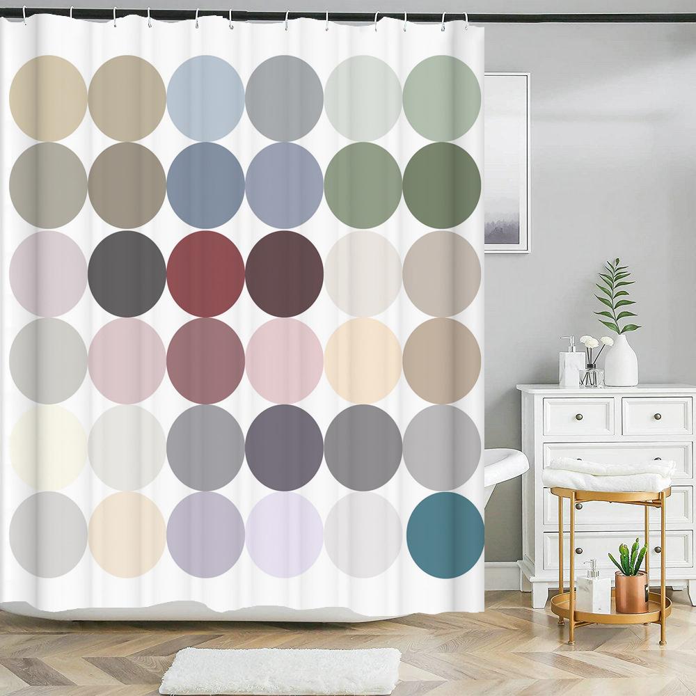 

Синие Геометрические Шестиугольные Шторки для Душа Водонепроницаемая Ткань Занавеска для Ванной с Крючками Декорация Экран для Ванной Перегородка для Туалета W90xH180cm