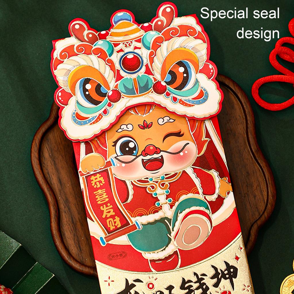 4x Red Chinese New Year Lucky Money Bag Traditional Blessings 2024 Dragon Year Essentials
