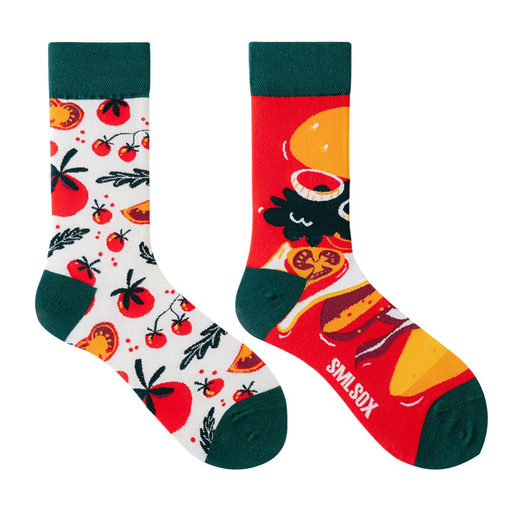 Calzini AB Asimmetrici Trendy Divertenti per Coppia Anatra Mandarina Colorati Calzini a Mezza Gamba SMLSOX