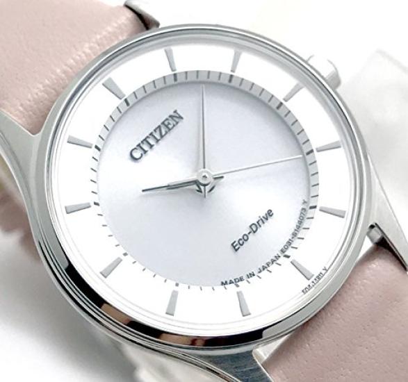 Citizen Slim Watch with Genuine Leather Strap and Spare Strap Domestic Model Number Eco-Drive Women's Solar-Powered Included, EM0400-51A/PK [Used]