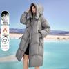 Xiangying 2025 Winter White Duck Down Hooded Long Jacket