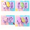 4pcs Multi Style Cartoon Silicone Ice Cream Molds, 3D DIY Easy Release Popsicle Maker with Free Sticks, Summer Homemade Ice Pop Tool for Kitchen