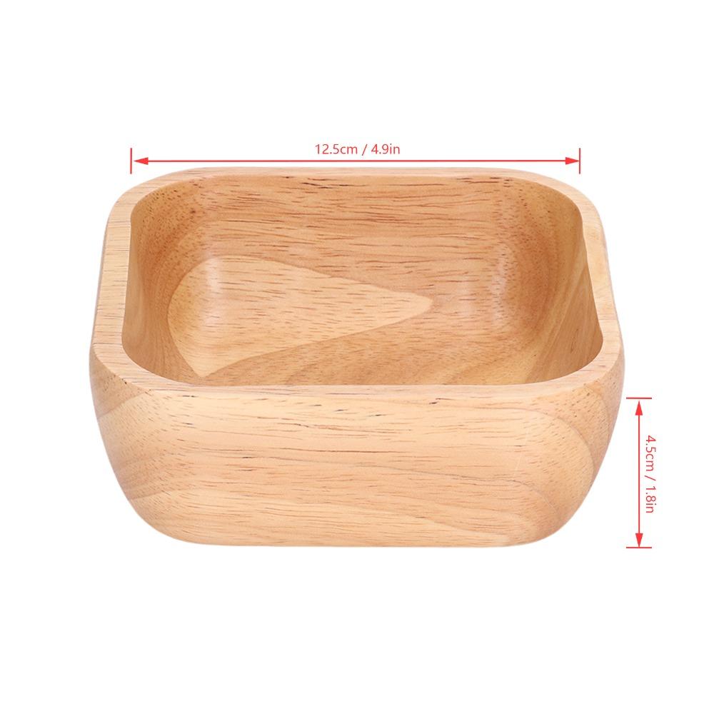 Square Wood Plate Wood Salad Plate Food Grade Safe Pastry Serving Dish Fruit Display