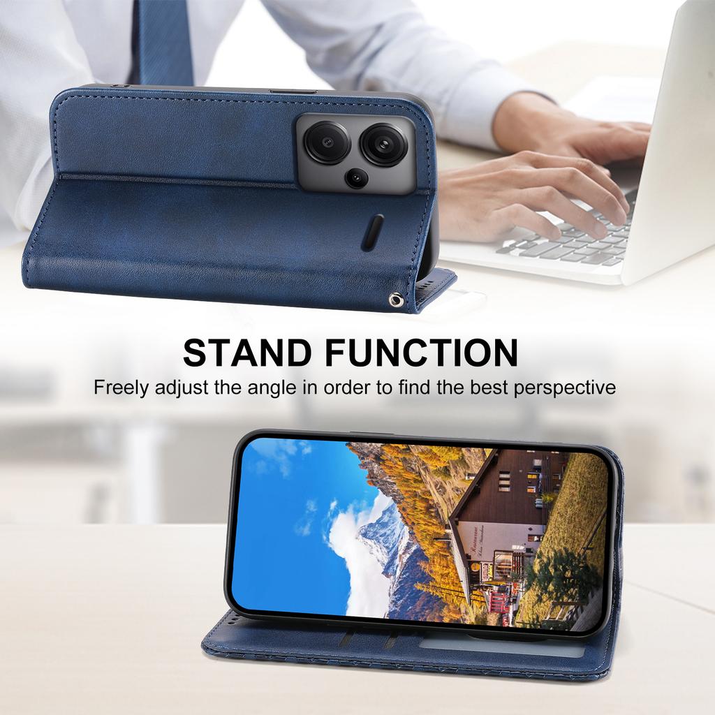 For Xiaomi Redmi Note 13 Pro+ 5G Leather Case Wallet Flip Cover Rhombus Pattern