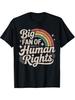 Human Rights Fan - Retro Rainbow T-Shirt Unisex 2025 Couple T-Shirt Round Neck, Regular Fit, Short S