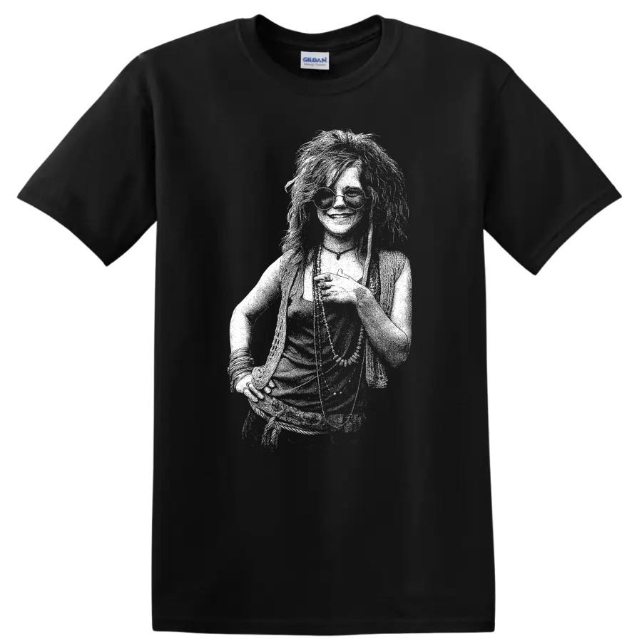 Koszulka Janis Joplin Legenda Rocka Portret Piosenkarki Fan Muzyki Grafika Artystyczna T-shirt Prezent