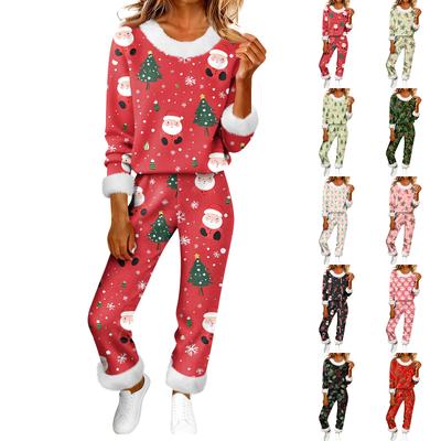 Women's Fashion Casual Homewear Fashion Casual Printed Cardigan Shirt Trousers Set