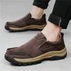 Retro New Black Brown Loafers Men's Thick-soled Outdoor Hiking Leather Casual Shoes Male Slip On Walking Footwears