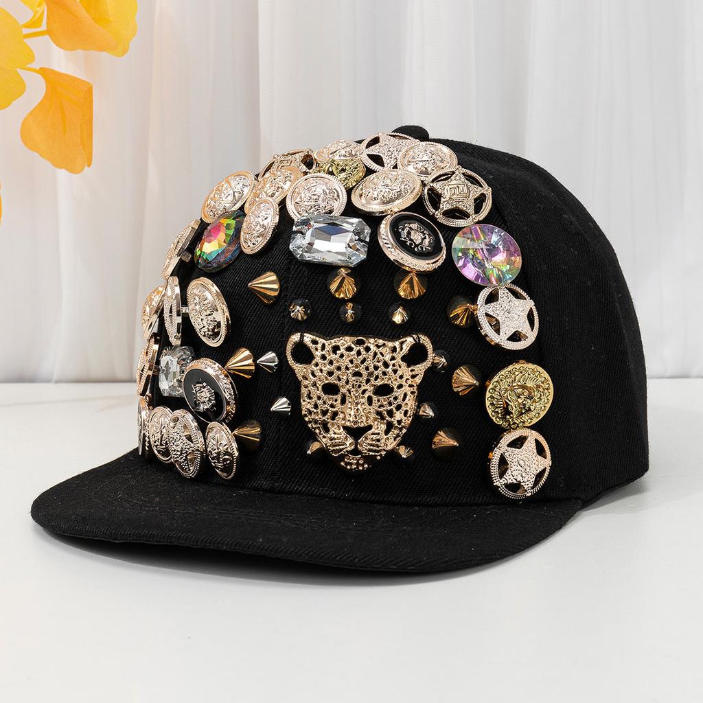 JYL TS DIY Rivet Baseball Cap Personality Decor Hip Hop Cap Cotton Fabric