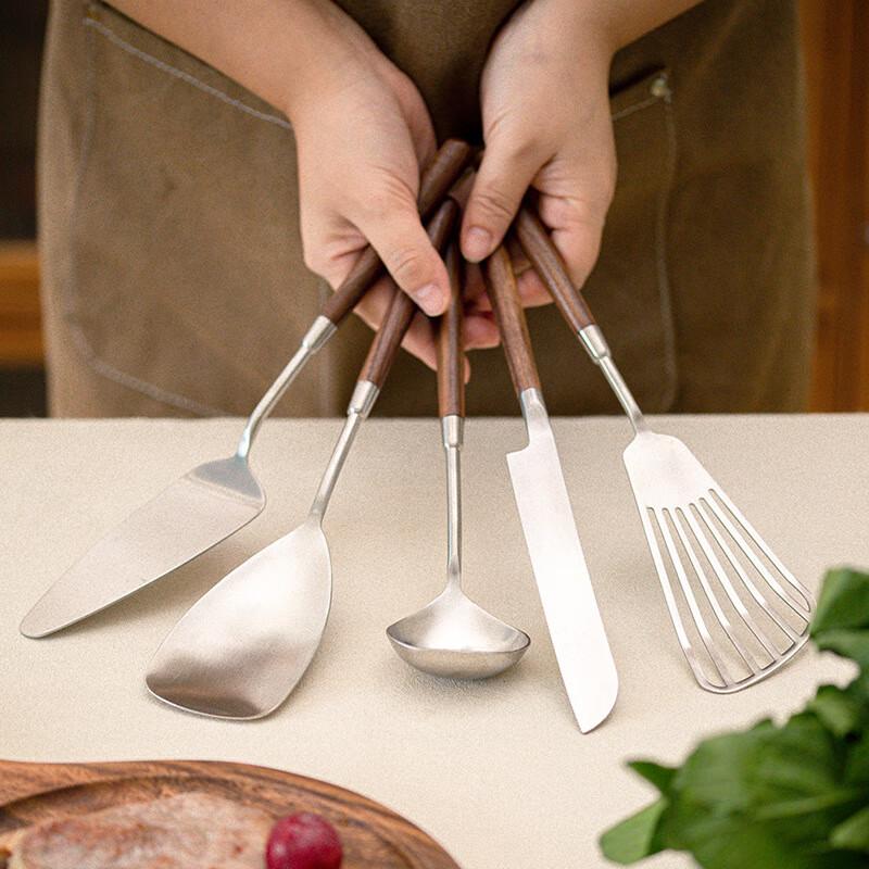 Zuozhixun Walnut Handle Stainless Steel Serving Ladle