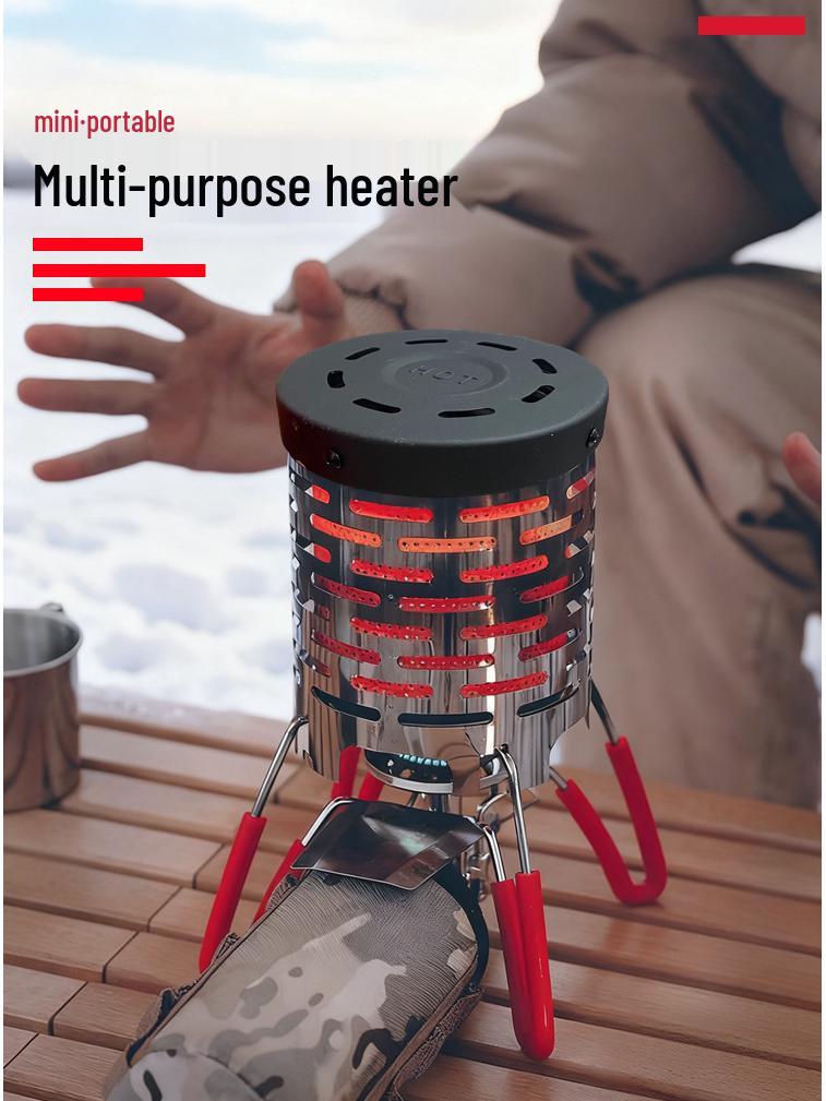 Portable Stainless Steel Mini Heater Cover for Outdoor Camping and Tent