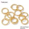 4-8mm 14/18K Gold Plated Brass Solid Closed Jump Ring,Closed Split Rings Connector For DIY Jewelry Making Accessories