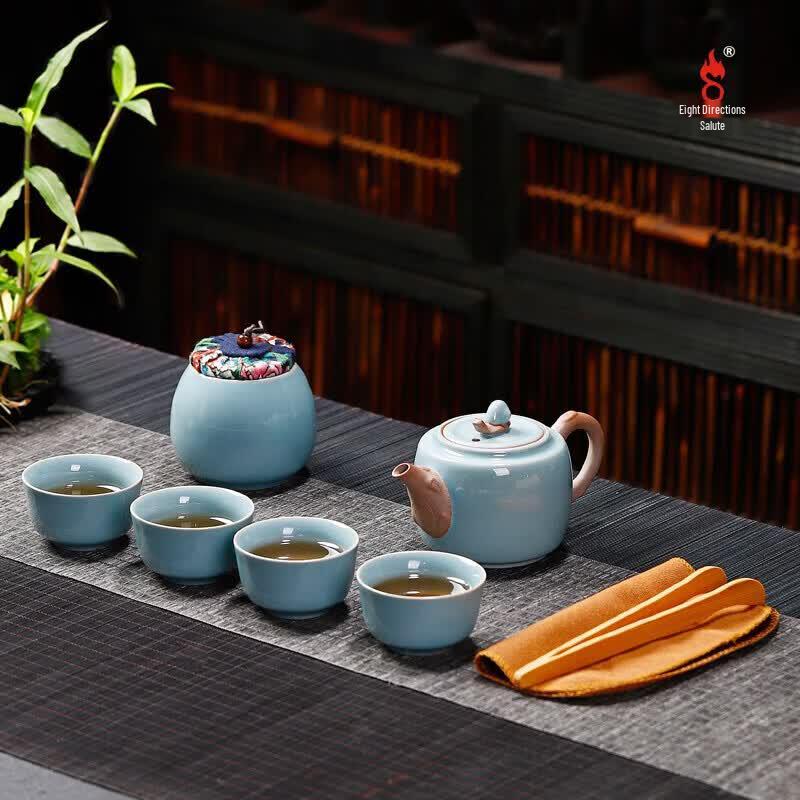 Ba Fang Li Slow Dance Life 8-Piece Ceramic Tea Set