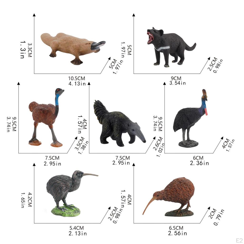 7x Animals Figures Figurines Set Educational Collectibles Mini Realistic for Boys Girls