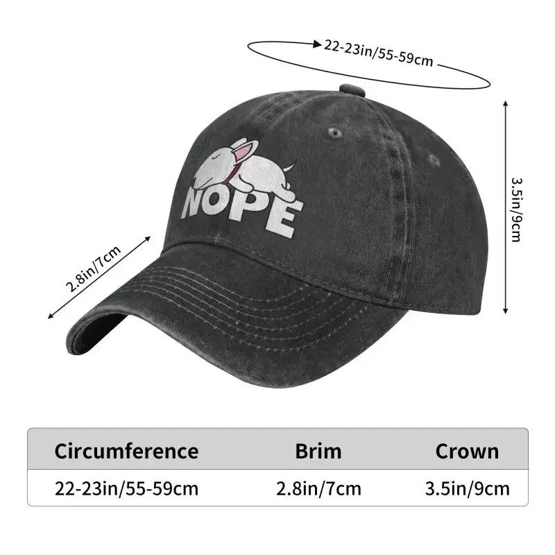 Custom Cotton Nope Bull Terrier Dog Baseball Cap Outdoor Women Men's Adjustable Dad Hat Autumn