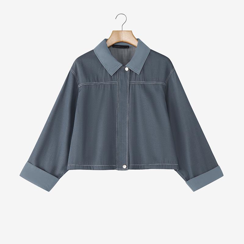 ZANZEA Women Splice Turn Down Collar Casual Long Sleeve Blouse