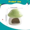 Ceramic Hamster House, Sturdy Guinea Pig Hideout, Mushroom Shaped Cave Habitat for Small Animals Dwarf Hamster Chipmunk