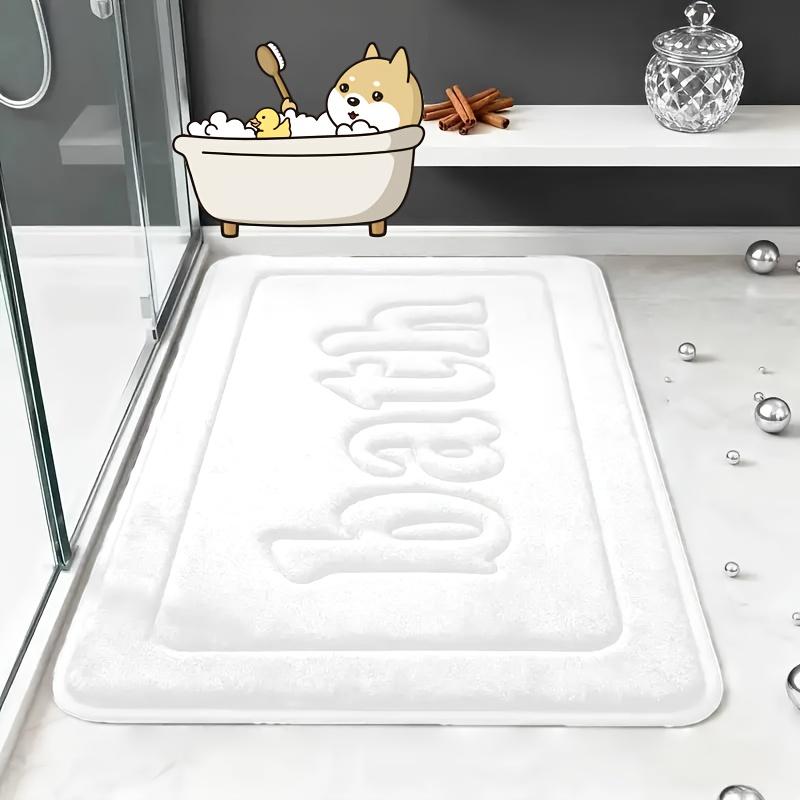 1PC Imitation Cashmere Floor Mat Bathroom Bathroom Coral Fleece Absorbent Carpet Embroidery Kitchen Living Room Floor Mat