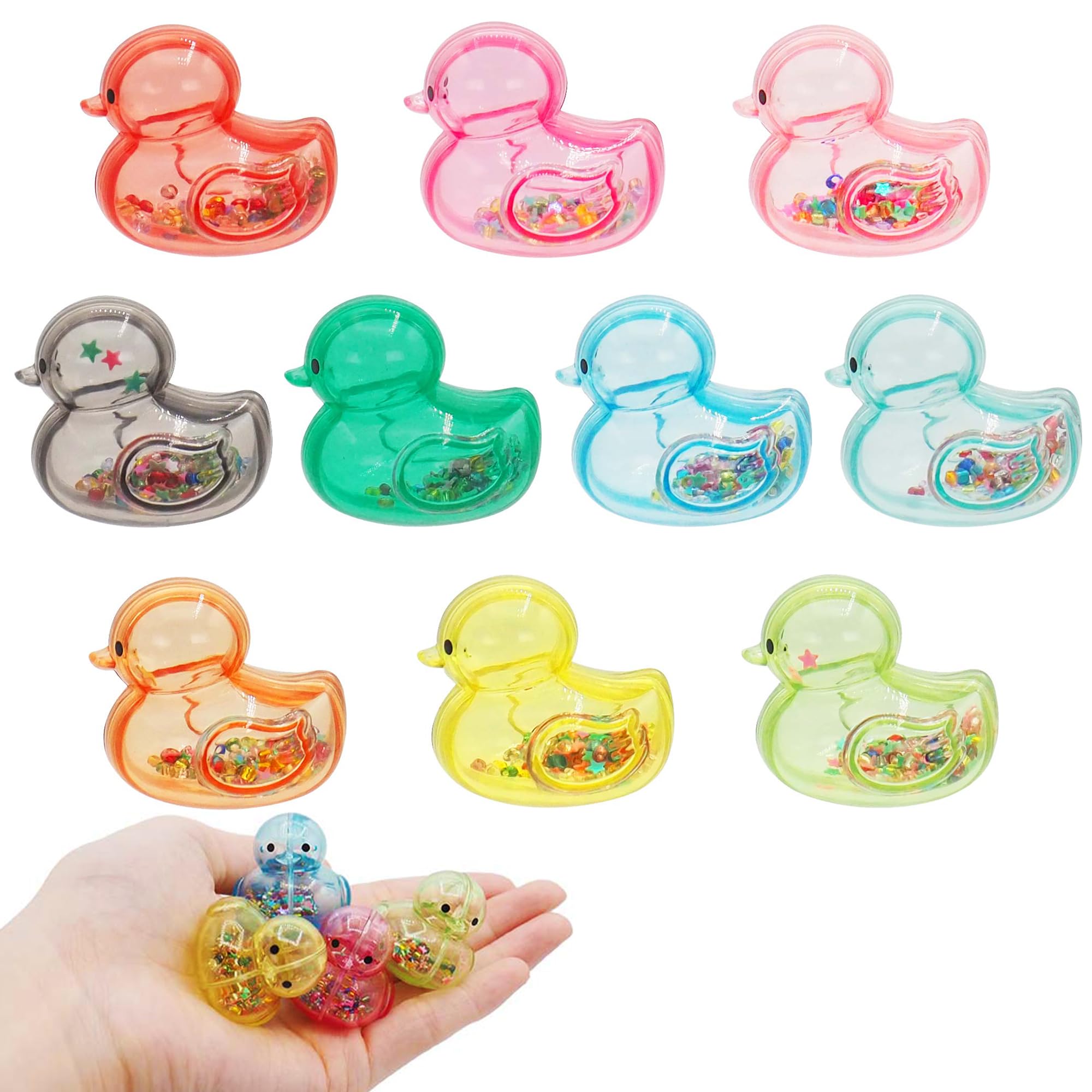 

Набор из 10 красочных плавающих и трясущихся игрушек для ванны в виде уток (10 цветов x 1 каждого) (Маленький размер, идеально подходит для дома и дней рождения) Детские игрушки, куклы,