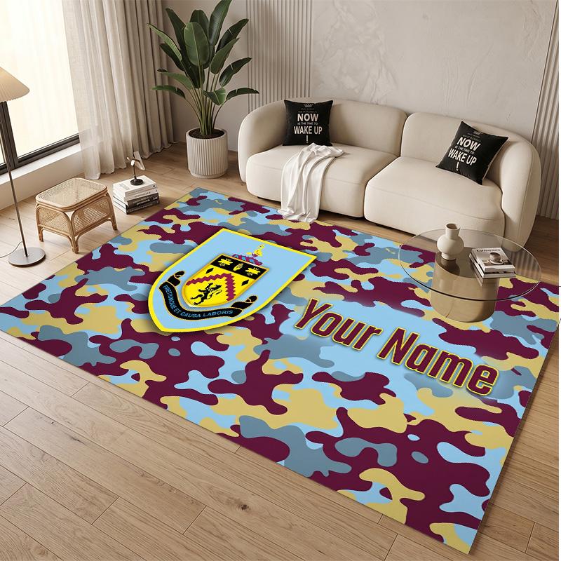 Tappeto in Velluto di Cristallo Personalizzato con Motivo Calcio Burnley Tappetino Antiscivolo per Pavimento