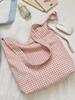 61282 Large Plaid Canvas Bag - Multi-functional Shoulder, Crossbody, and Handheld Bag for Shopping or School Use