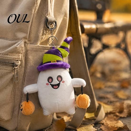 Decorative Ghost for Window Halloween Plush Keychain, Cute Spooky Stuffed Toy Pendant Backpack Doll Gift Keys, Soft Mini Bag Charm, Festive Party Kids