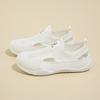Fashion Hollow Out Breathable Toe Cap Sandals for Women, Summer Mesh Shoes, One Foot White Shoes, Casual Thick Soled Board Shoes