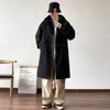 JEEP SPIRIT Men's Japanese Style Drawstring Mid-Length Trench Coat