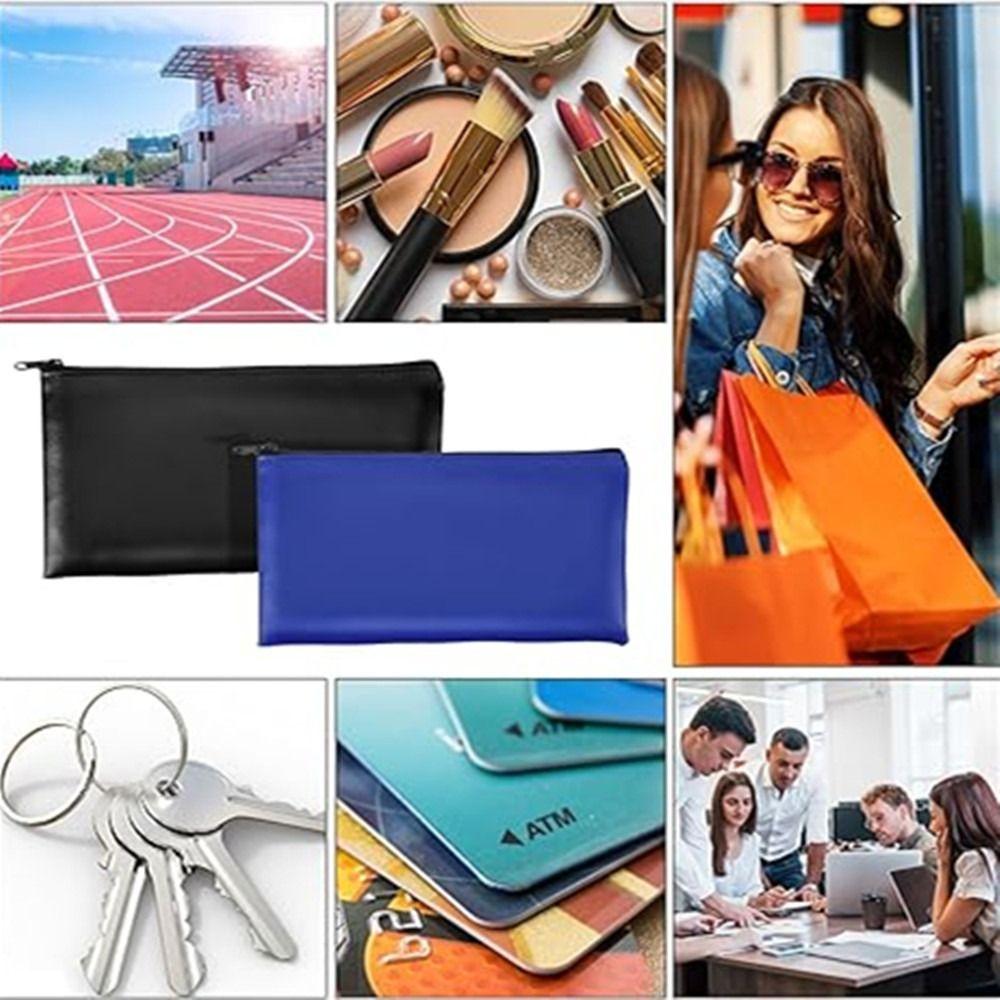 Small Compact Pu Bill Bag PU Leather Money Pouch Travel Cash Deposit Bag  Office Products