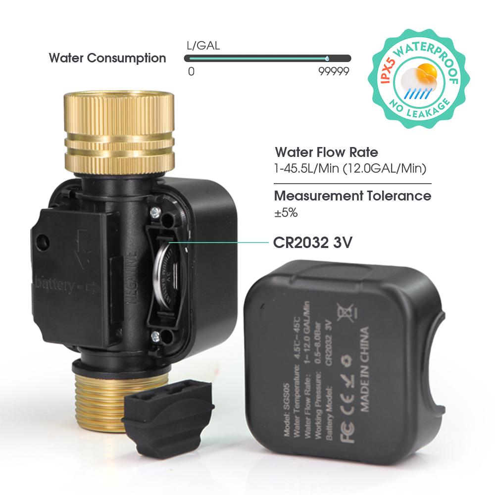 3/4″ Water Flowmeter NPT/BSP Brass Movable Joint Consumption & Flow Rate Garden Irrigation Hose Water Gun Sprinkler Taps Fitting