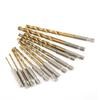 13-Piece Titanium-Plated High-Speed Steel Hex Shank Drill Bit Set for Wood and Plastic