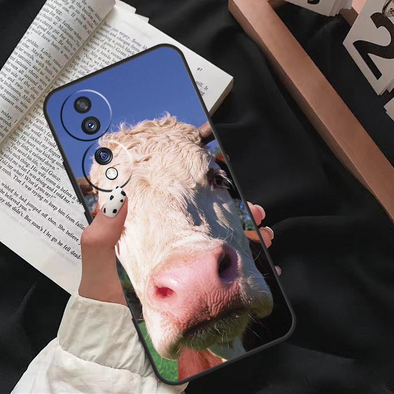 Funny Cow Face Case For Honor 90 Lite Magic 5 Pro 70 50 10 Honor X8 X7 X9 X9a X8a X7a X6a 9X 8X Back Cover