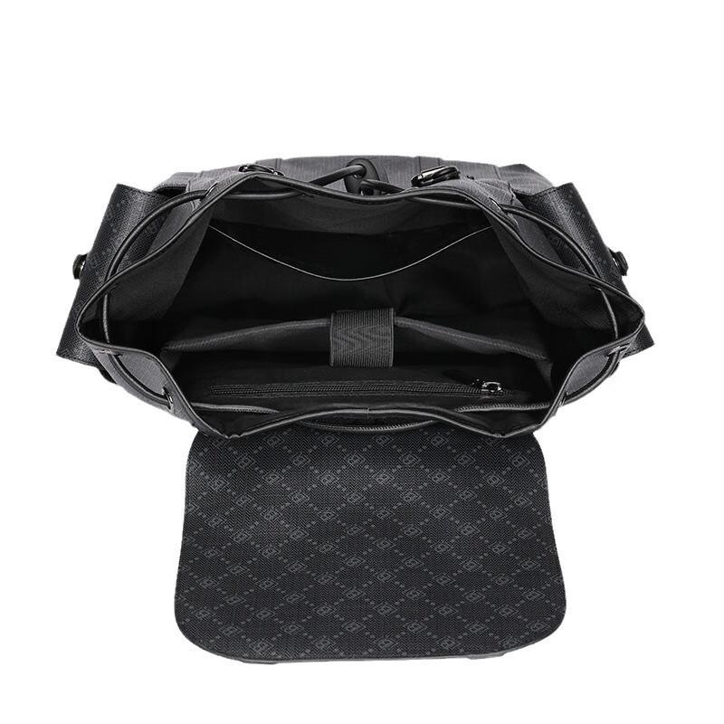 Schwarz Etienne Herren Mode Leder Rucksack