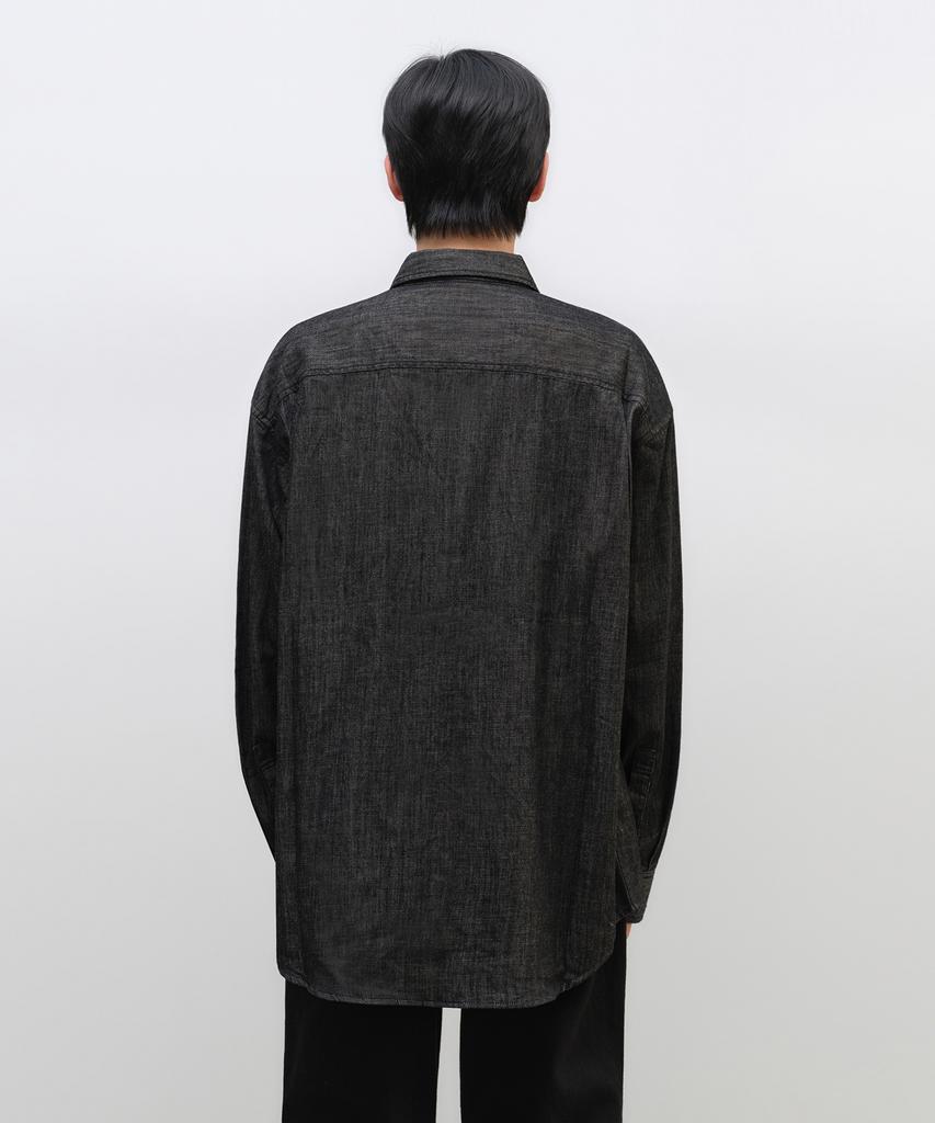 MUSINSA STANDARD Oversized Denim Shirt [Raw Black]