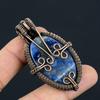 Beautiful Sodalite & Amethyst Gemstone Handmade Pure Copper Wire Wrapped Pendant Jewelry