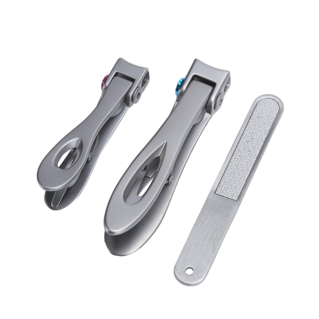 Nail Clipper Big Mouth Nail Cutter File Dead Skin Removal Stainless Steel Manicure SetSilver