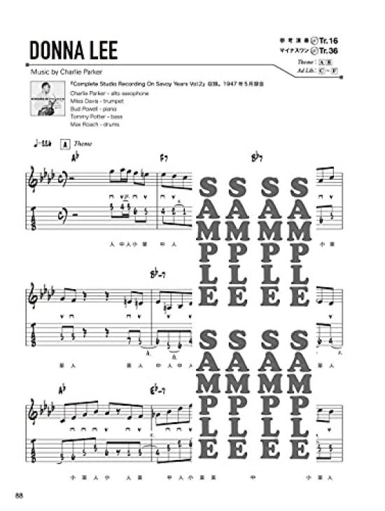 [Guitar Score with TAB Score] Charlie Parker Collection for Jazz Guitar [Reference Performance & Minus One CD Included]