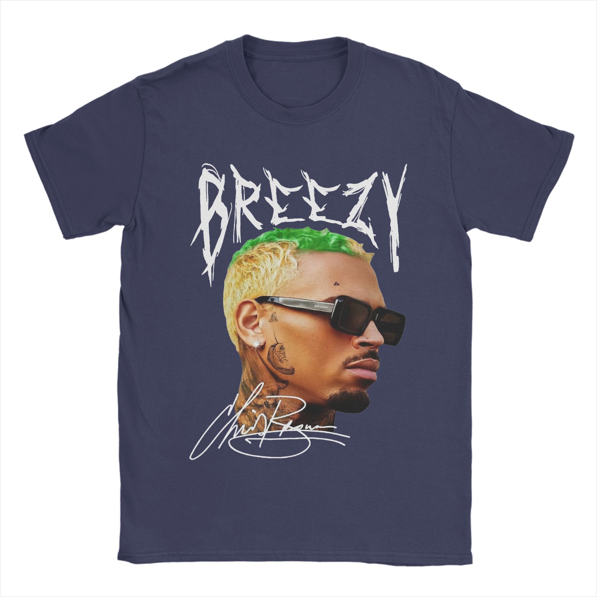 

Футболка с рэпером Крисом Брауном и большим лицом для мужчин, 100% хлопок, смешные футболки, футболки с круглым вырезом, одежда с коротким рукавом, с принтом 4XL