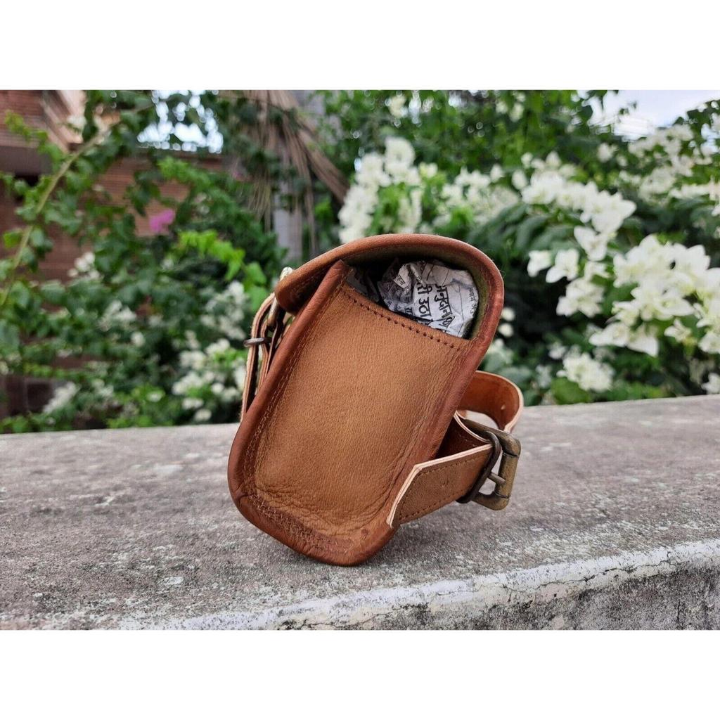 Leather Side Saddle Pouch Saddlebags Tool Luggage Motorcycle Bags Panniers Bag