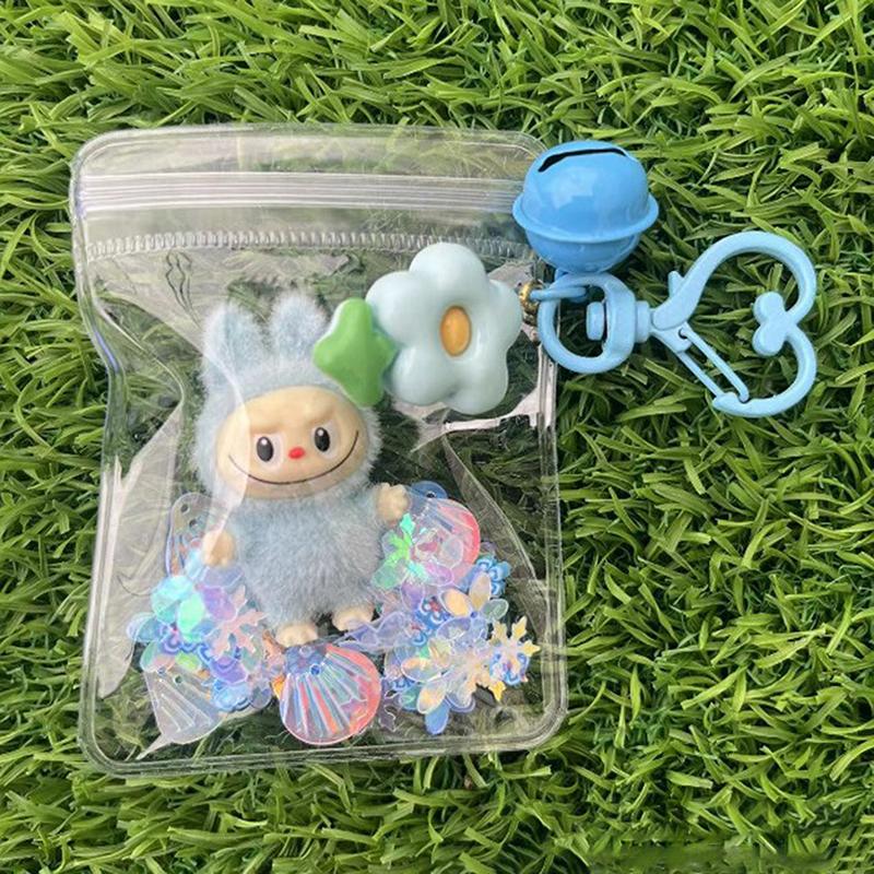 

1 шт. Милый брелок в подарок Плюшевый Мини Labubu Rubble Виниловый Милый Зернистый Малыш Ходячий Мешок Мобильный Подвеска DIY Украшение светло-синий