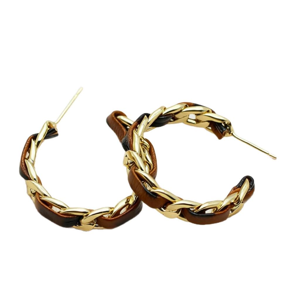 Korean-Style Retro Leopard Print Hoop Earrings for Women – Chic and Stylish