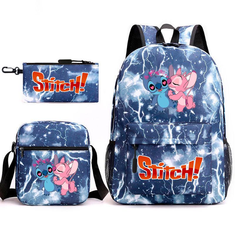 School Season Student Backpack Heat Transfer Backpack Satchel Pencil Bag Three-Piece Set