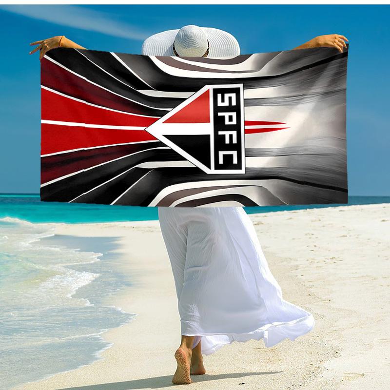 Proof Beach Towel with São Paulo FC Logo Pattern - Soft,absorbent,quick-drying,machine Washable - Perfect for Swimming,camping,bathing