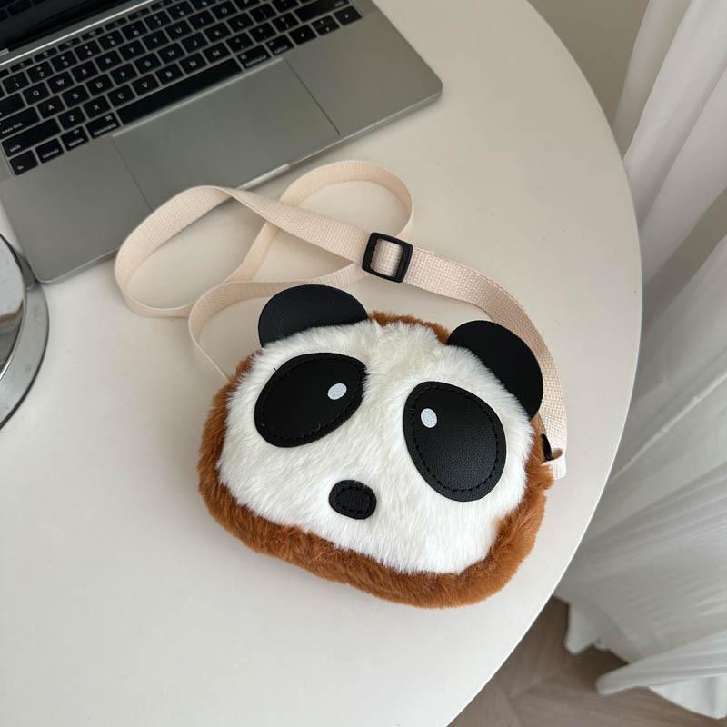 

Children s Cute Cartoon Plush Shoulder Bag - Lightweight Crossbody Coin Purse for Boys and Girls коричневый