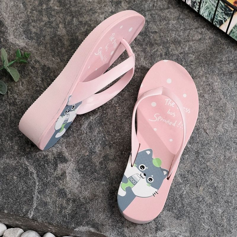 Anti-slip Anti-odor Bathing Flip-flops Outside Wear Cartoon Cute Flip-flops Waterproof Tiktok Same Style