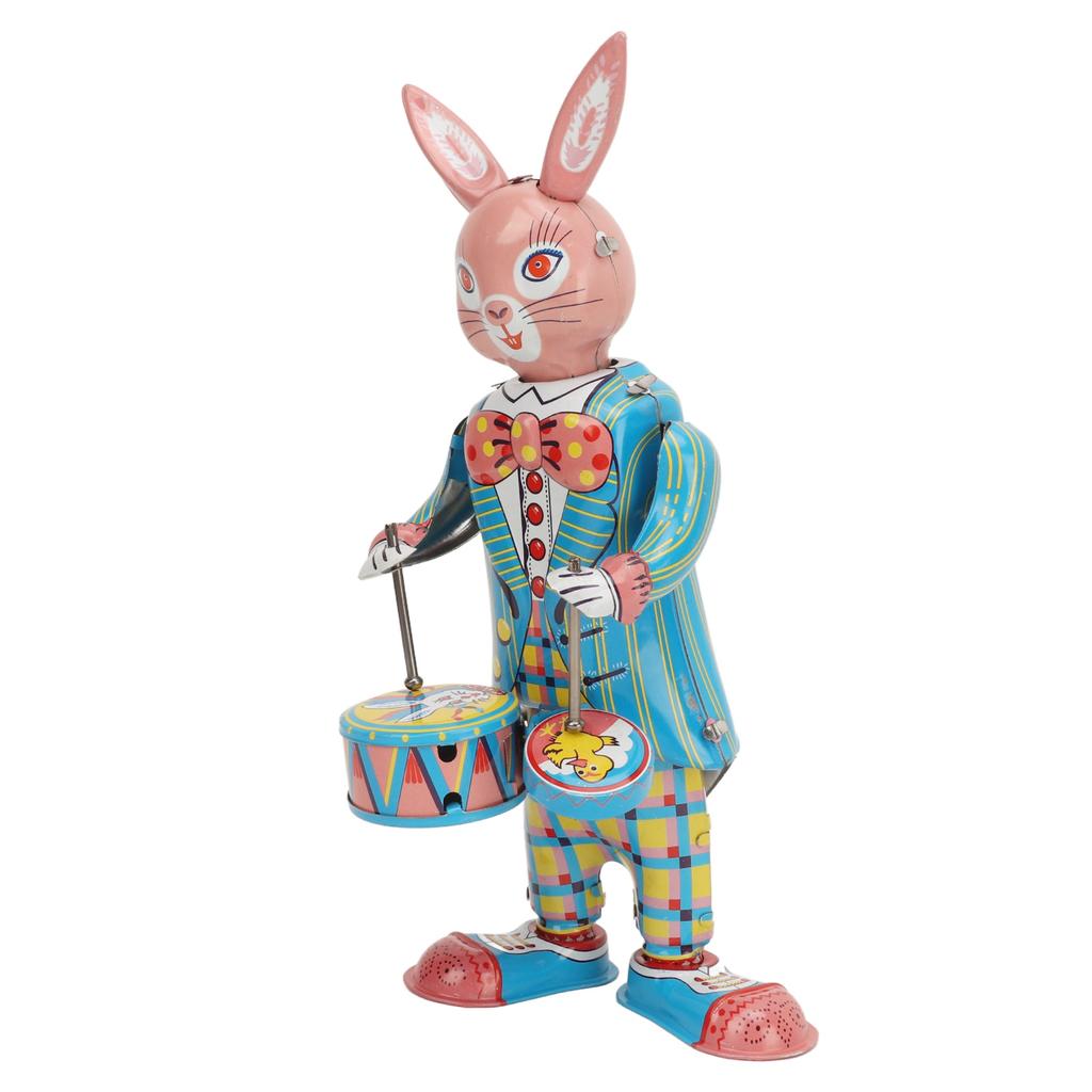 Hase Aufziehspielzeug Retro Metall Schwingender Trommelnder Hase Aufziehspielzeug für Geschenk Sammlung