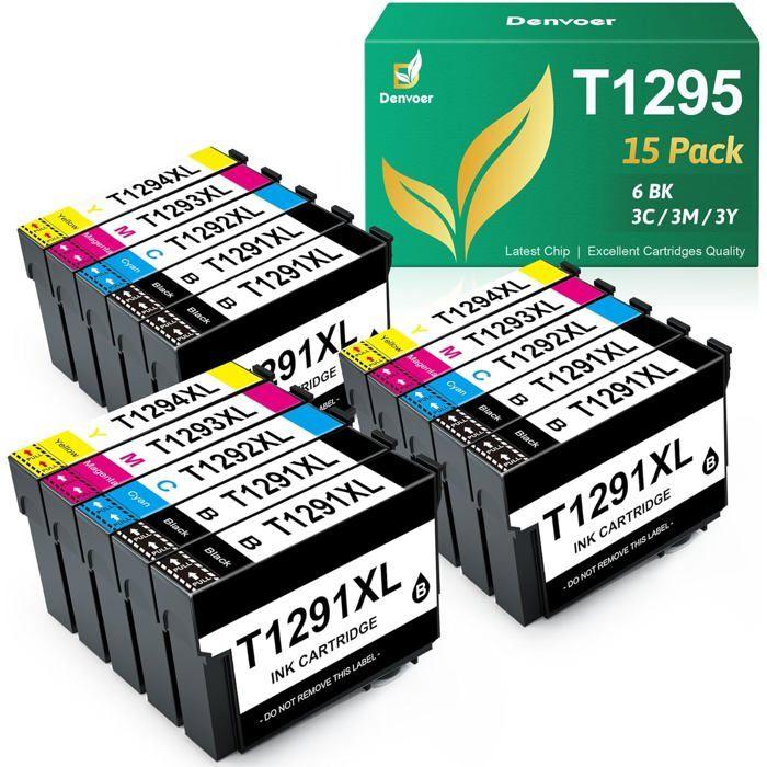 Cartouche Imprimante - TRAHOO - T1295 - 15 Cartouches - Compatible Epson - Haute Qualité
