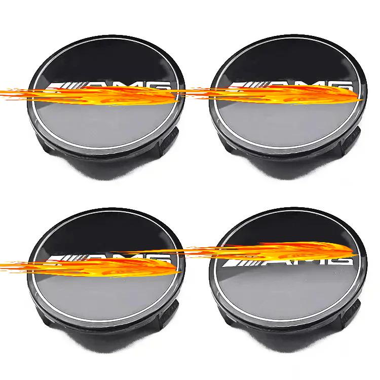 75mm 4 Stück Auto Radnabenabdeckung Emblem Abdeckung passend für Mercedes Benz modifiziertes Zubehör w204 w211 w205 W212 AMG w203